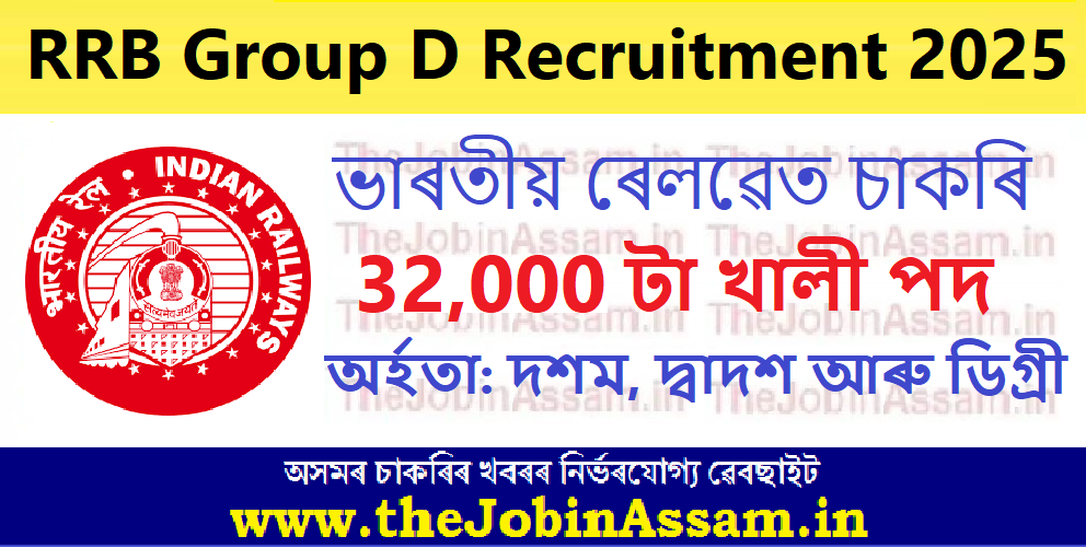 RRB Group D Recruitment 2025 – 32000 Group D/ Level 1 Posts