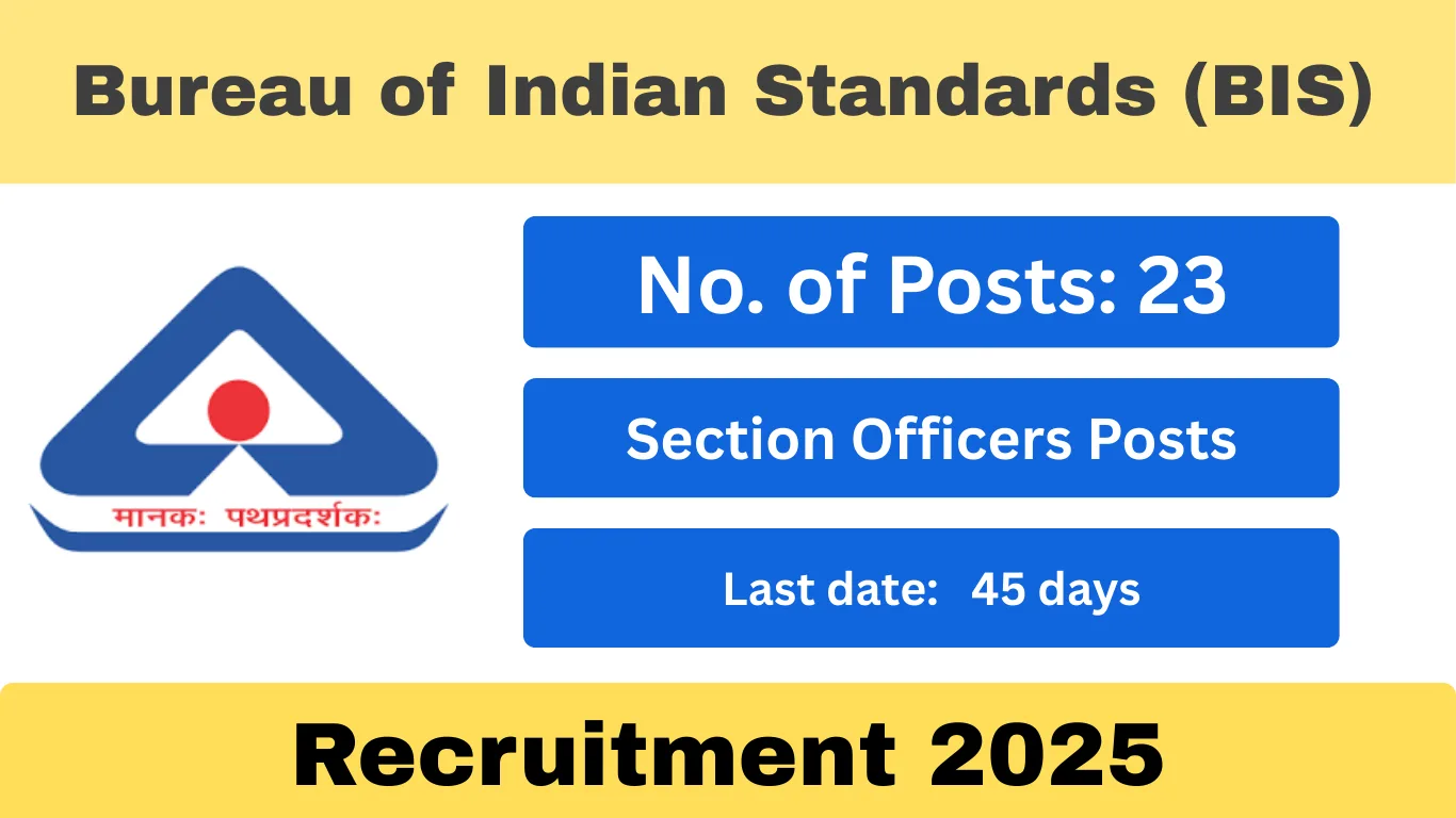 BIS Recruitment 2025 – Apply for 23 Section Officer Posts