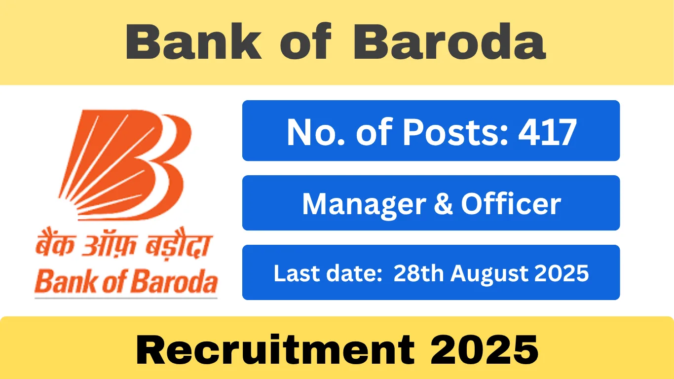 Bank of Baroda (BOB) Recruitment 2025 - 417 Manager & Officer Vacancy