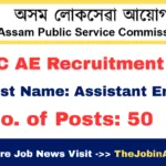 APSC AE Recruitment 2025 – 50 Assistant Engineer Posts Under PHED