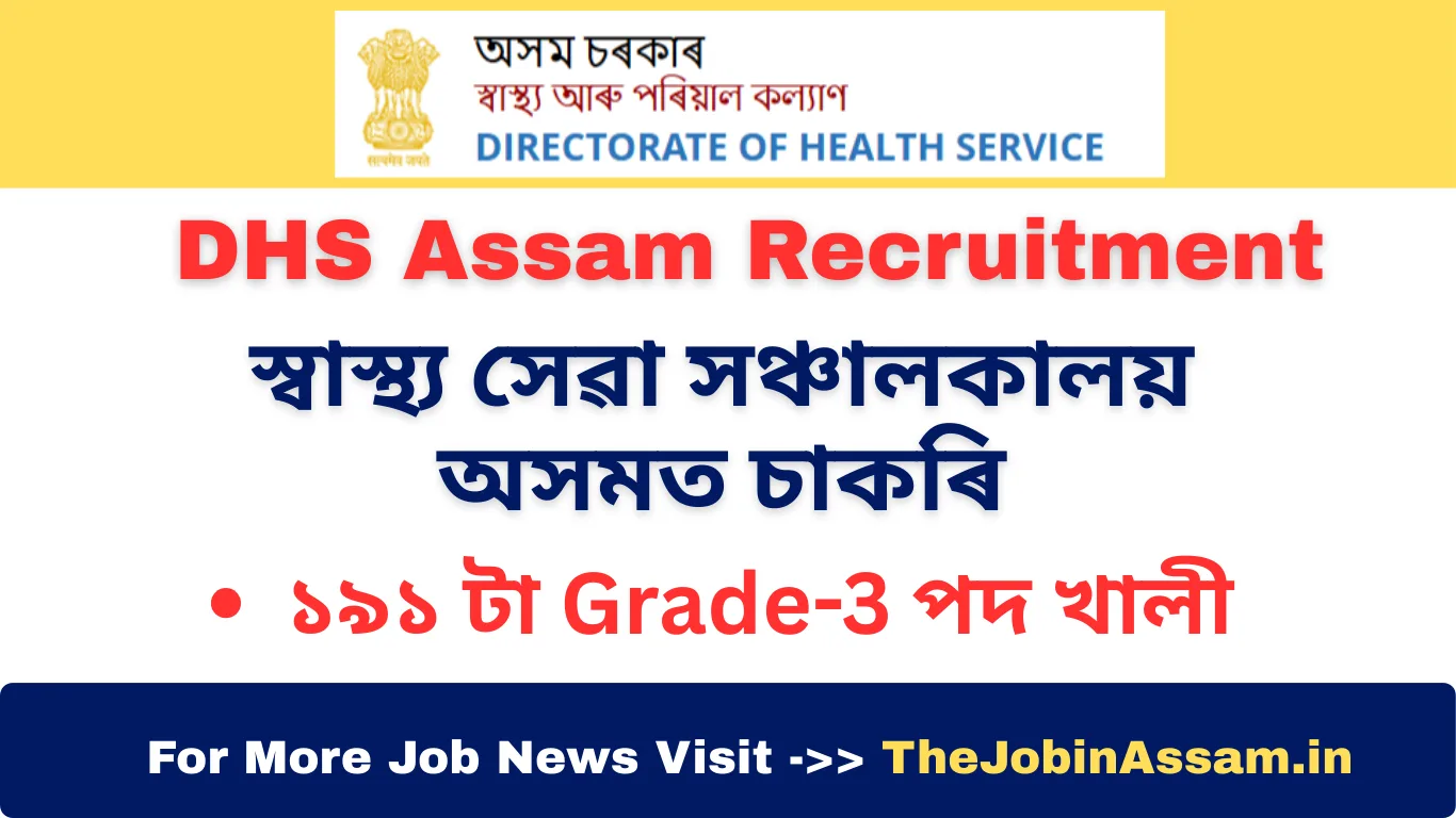 DHS Assam Recruitment 2025 [191 Grade-III Posts]