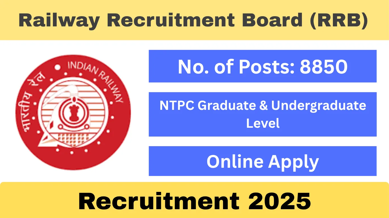 RRB NTPC Recruitment 2025 – Apply Online for 8850 Graduate & Undergraduate Vacancies