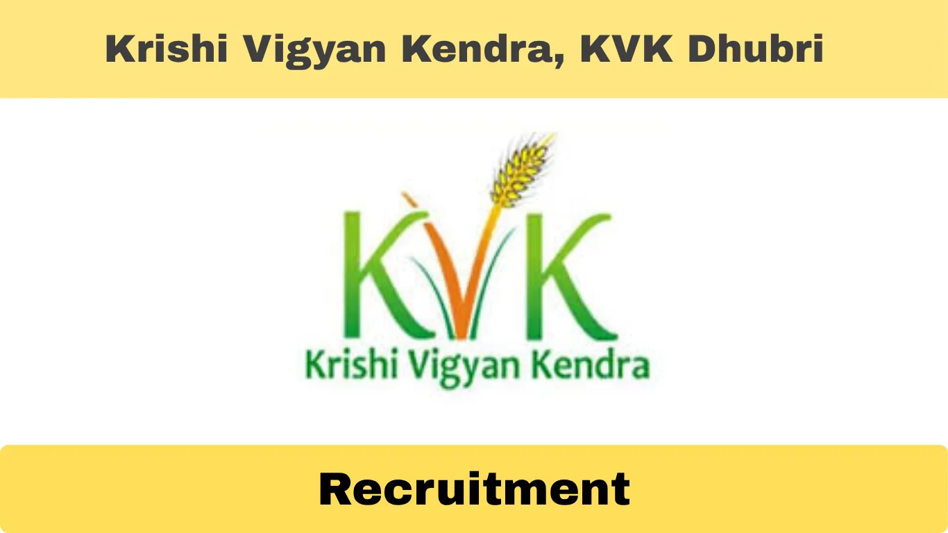 KVK Dhubri Recruitment 2025 – Senior Research Fellow (SRF) Vacancy under NICRA Project