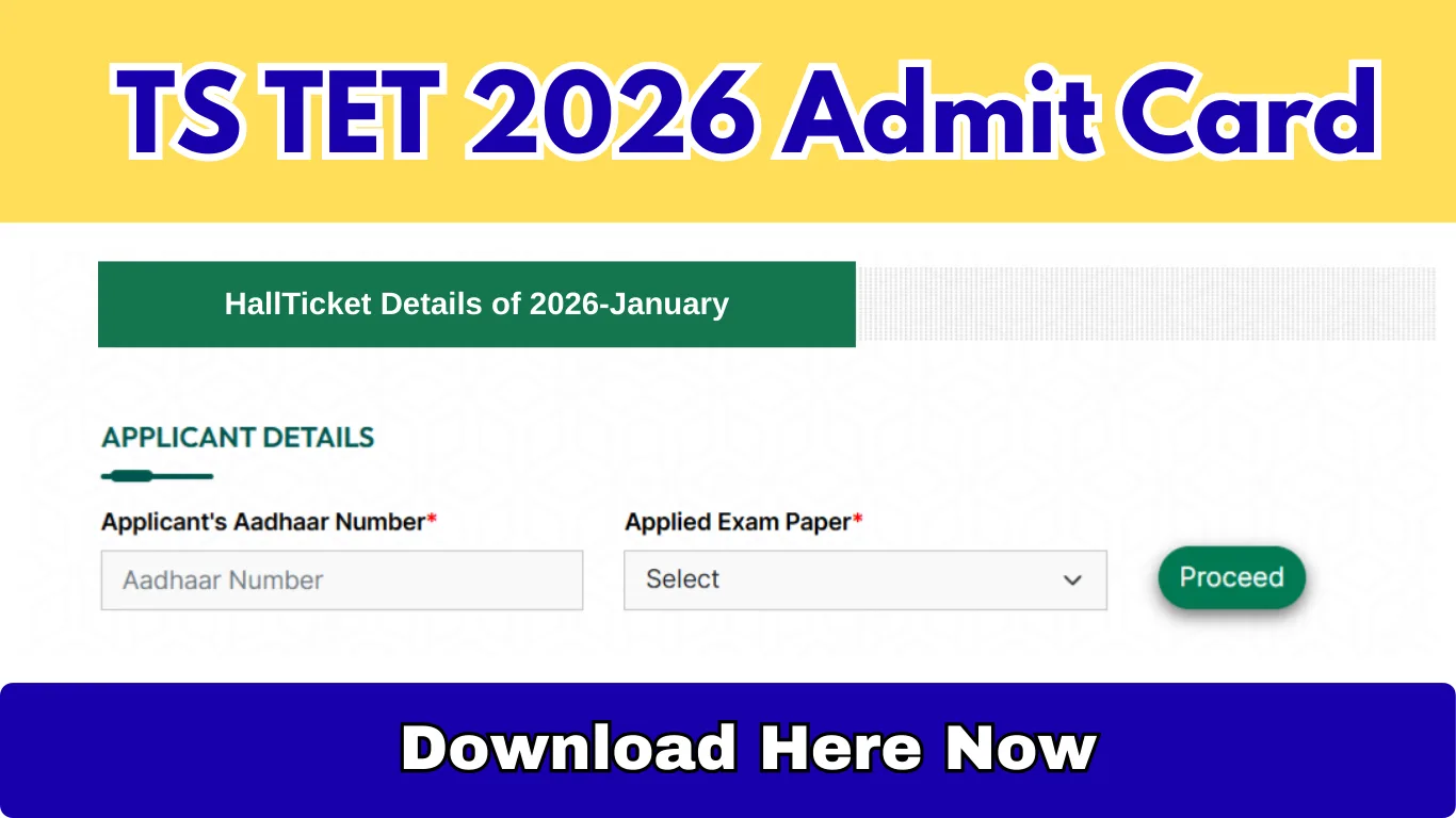 TS TET 2026 Admit Card (Direct Download Link)