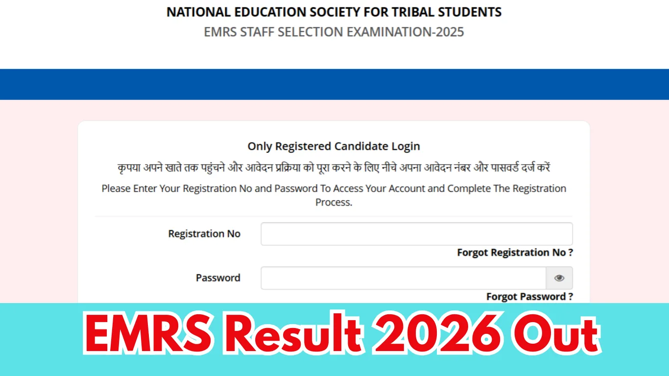 EMRS Result 2026 Out for Hostel Warden, TGT, PGT, JSA & Other Posts