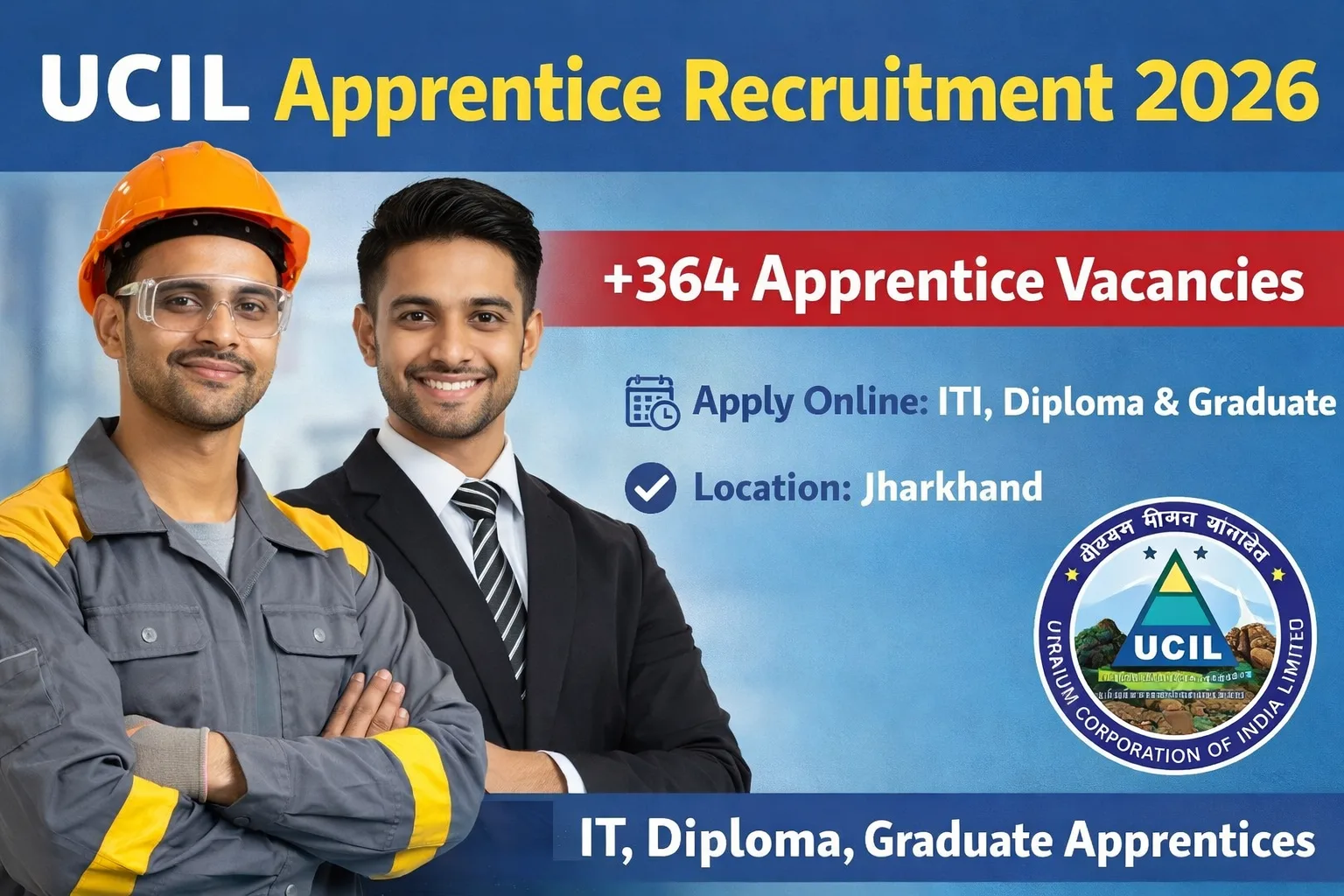 UCIL Apprentice Recruitment 2026 – 364 ITI, Diploma & Graduate Apprentice Posts