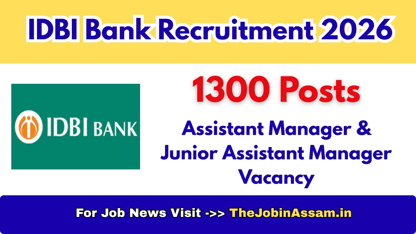 IDBI Bank Recruitment 2026 – Apply Online for 1300 Assistant Manager & JAM Posts