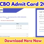 SBI CBO Admit Card 2026 Released – Download 2273 Circle Based Officer Hall Ticket