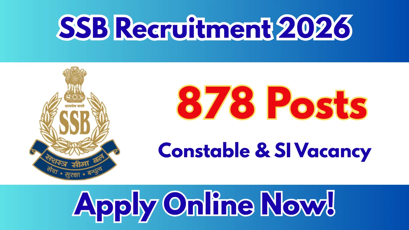 SSB Recruitment 2026 – Apply Online for 878 Constable & SI Posts
