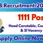 SSB Recruitment 2026 – Apply Online for 1111 Constable, Head Constable & SI Posts