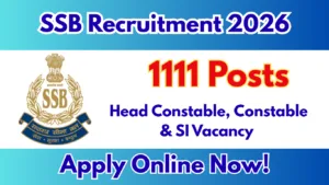 SSB Recruitment 2026 – Apply Online for 1111 Constable, Head Constable & SI Posts