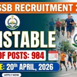 APSSB Constable Recruitment 2026 – 984 Posts, Apply Online