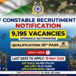 CRPF Constable Recruitment 2026 – 9,195 Vacancies | Apply Now