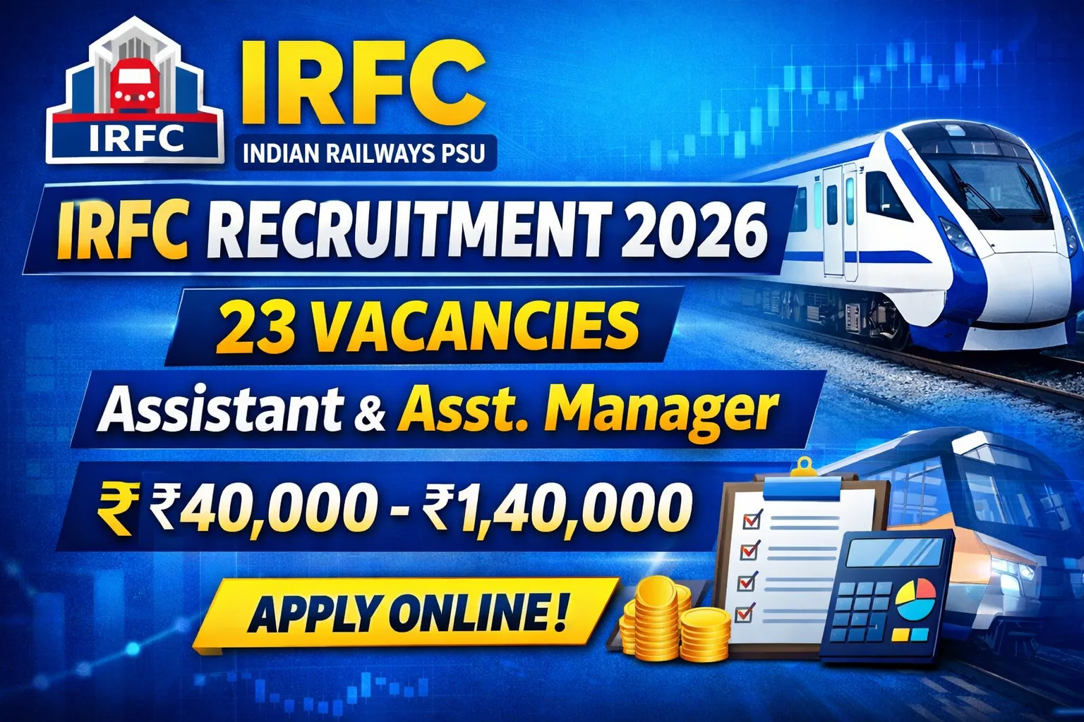 IRFC Recruitment 2026: Apply Online for 23 Assistant & Assistant Manager Posts