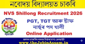 NVS Shillong Recruitment 2026