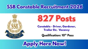 SSB Constable Recruitment 2026 – Apply Online 827 Posts