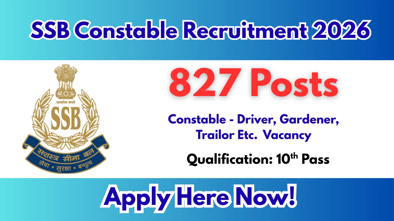 SSB Constable Recruitment 2026 – Apply Online 827 Posts