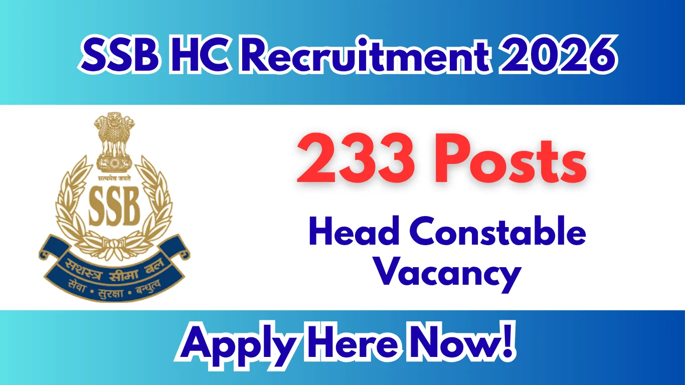 SSB Head Constable Recruitment 2026 – Apply Online for 233 Posts