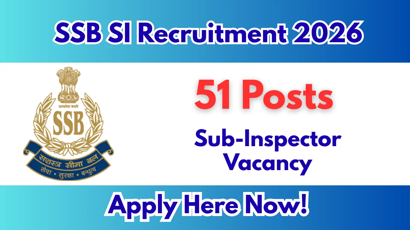 SSB SI Recruitment 2026 – Apply Online for 51 Posts