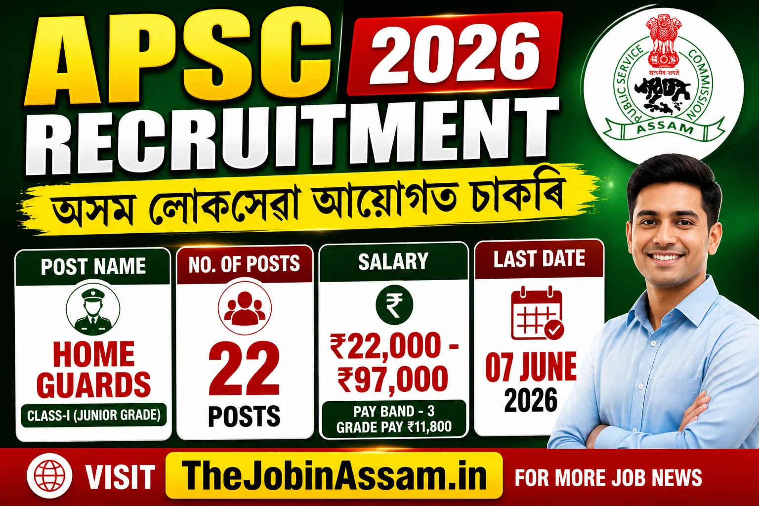 APSC Home Guards Recruitment 2026 – Apply Online for 22 Posts