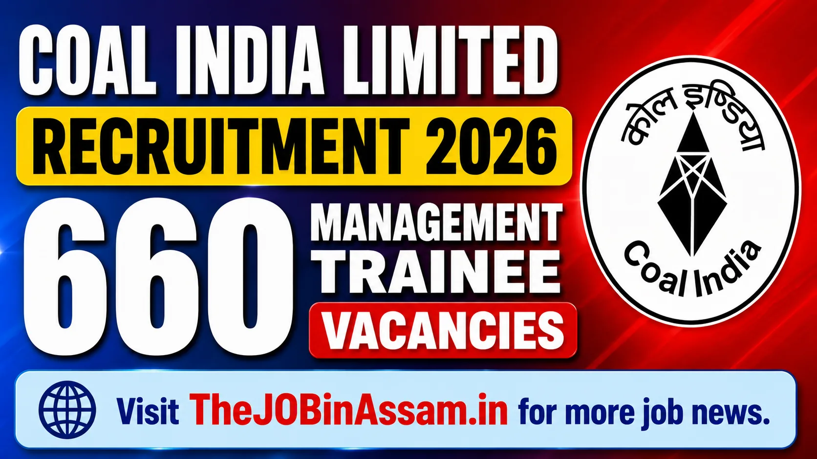 Coal India Limited Recruitment 2026 – 660 Management Trainee Vacancies, Apply Online