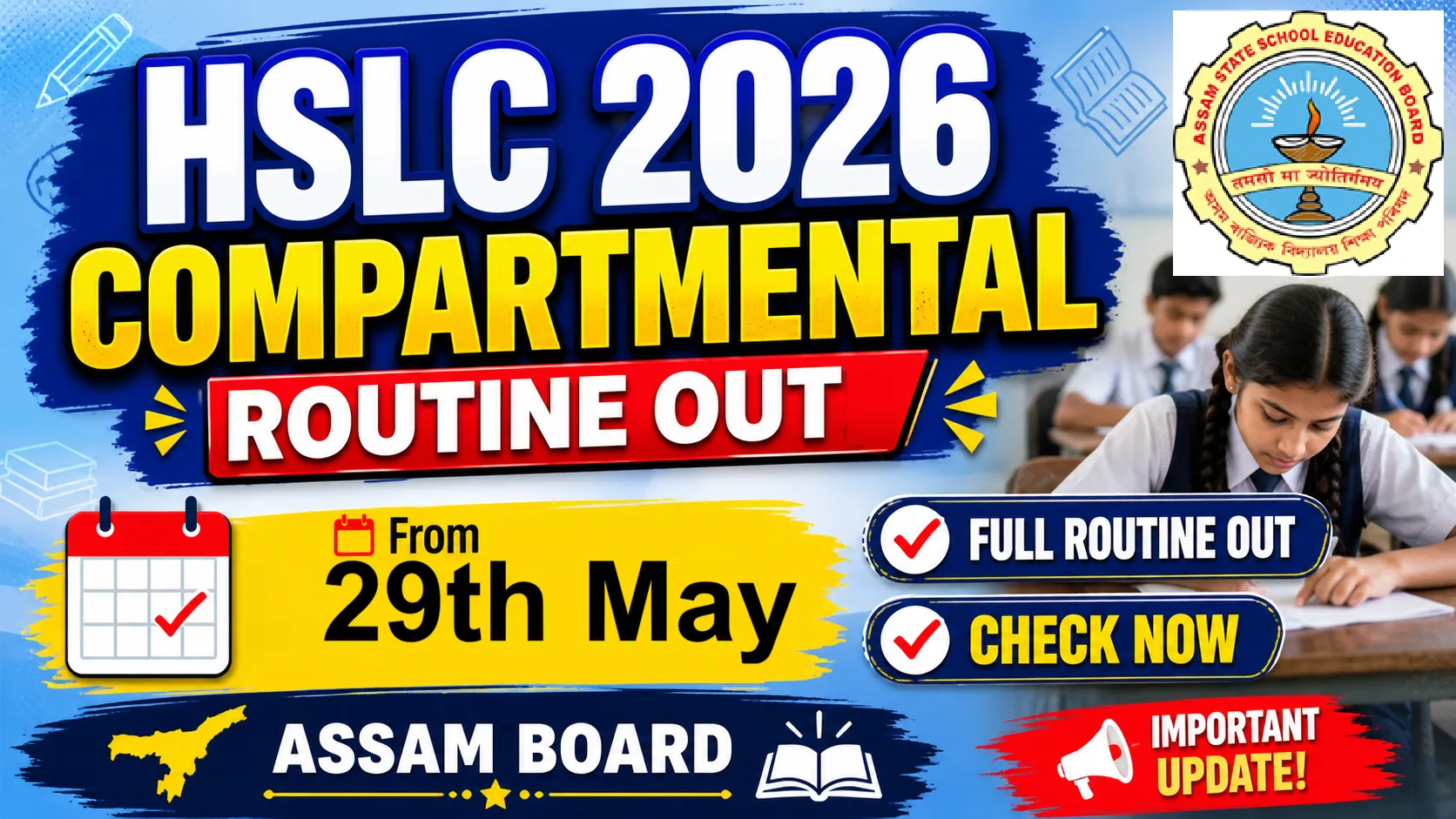 HSLC Compartmental Exam 2026 Routine Out – Check Full Schedule