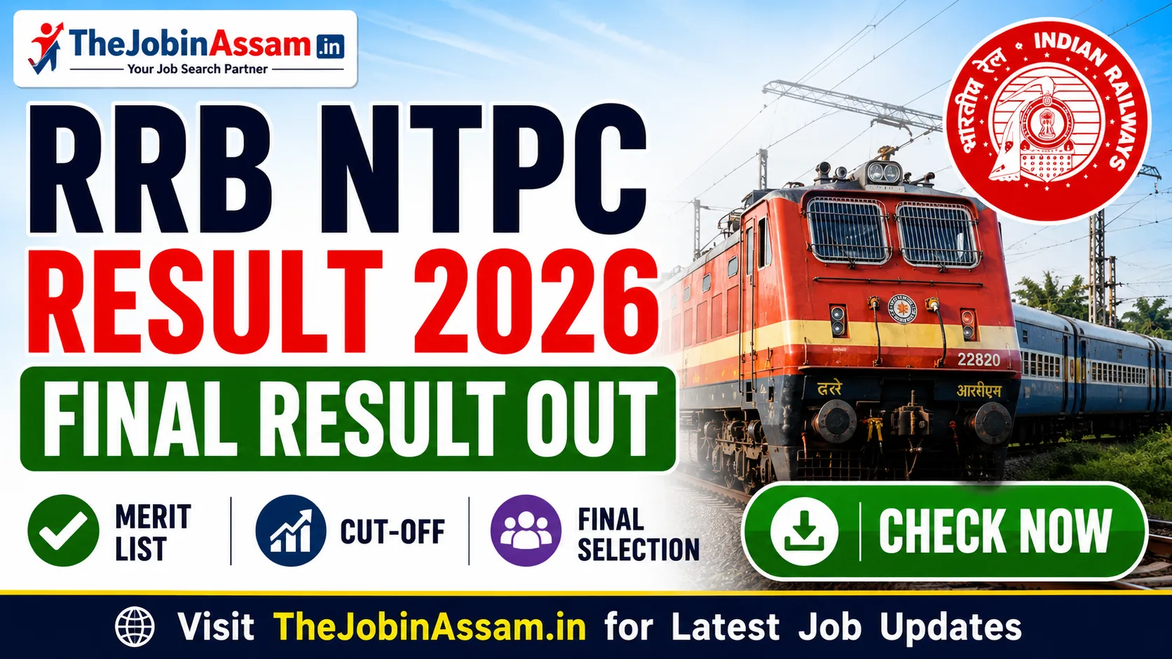 RRB NTPC Final Result 2026 Out – Check CBT Final Merit List & Cut-Off Now