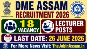 DME Assam Recruitment 2026 – 18 Lecturer Vacancy, Walk-in Interview
