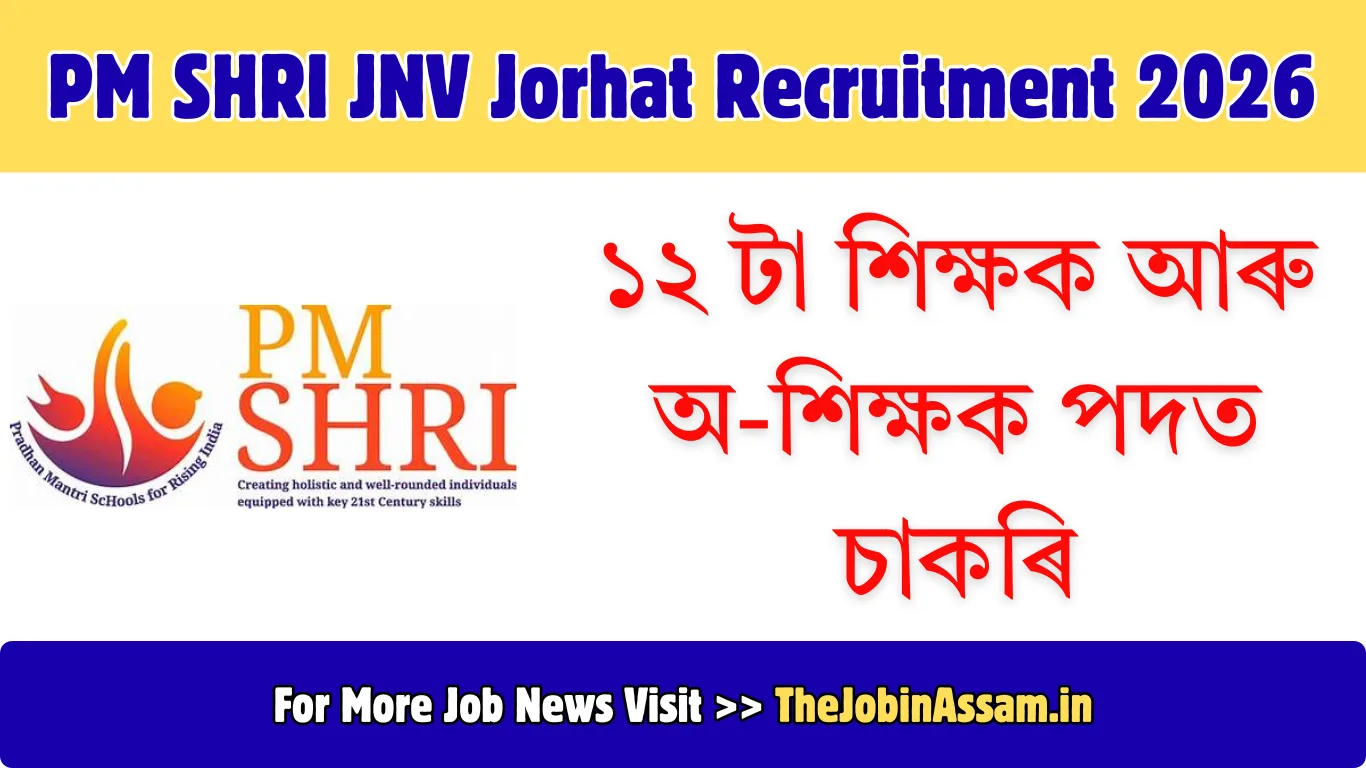 PM SHRI JNV Jorhat Recruitment 2026 โ 12 Teaching & Non-Teaching Posts