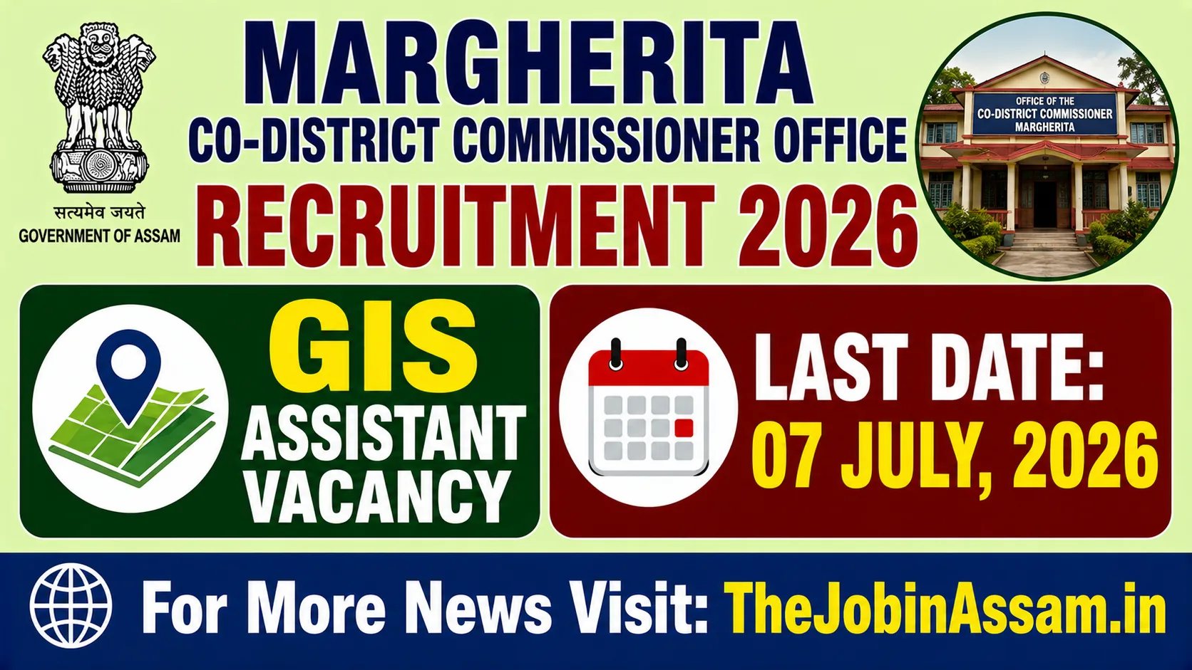 Margherita Co-District Commissioner Office Recruitment 2026 – GIS Assistant Vacancy